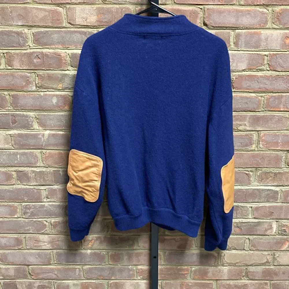 Orvis Navy Wool 3/4 Button Sweater Size XXL